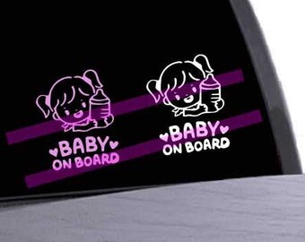 Baby On Board Decal Girl, Car Decal, Baby Shower Gift, Baby Decal, Baby On Board Decal, Baby Car Decal, Babies On Board Kids On Board