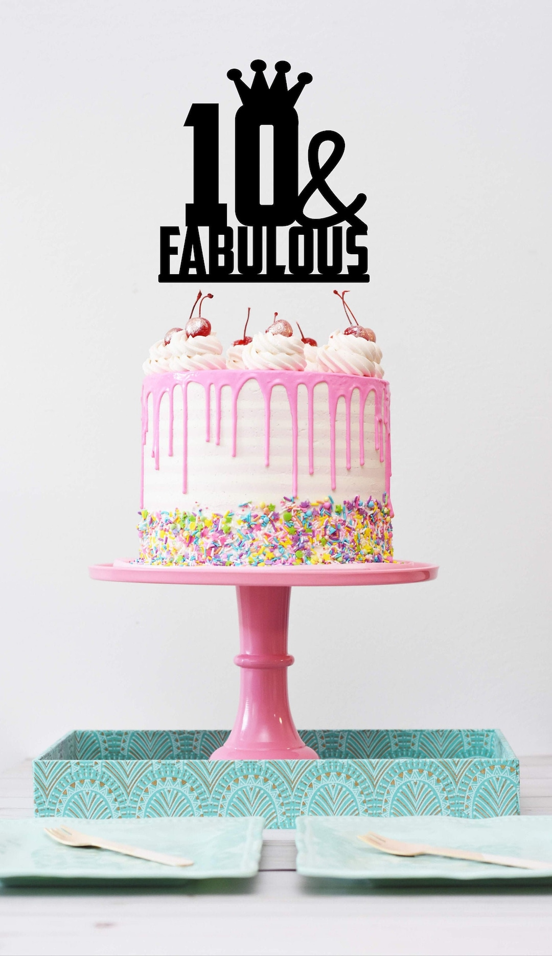10th Birthday Cake Topper, 10th Birthday, 10 Years Old, Any 10th Birthday Cake Topper, 10th Birthday, 10 Years Old, Any