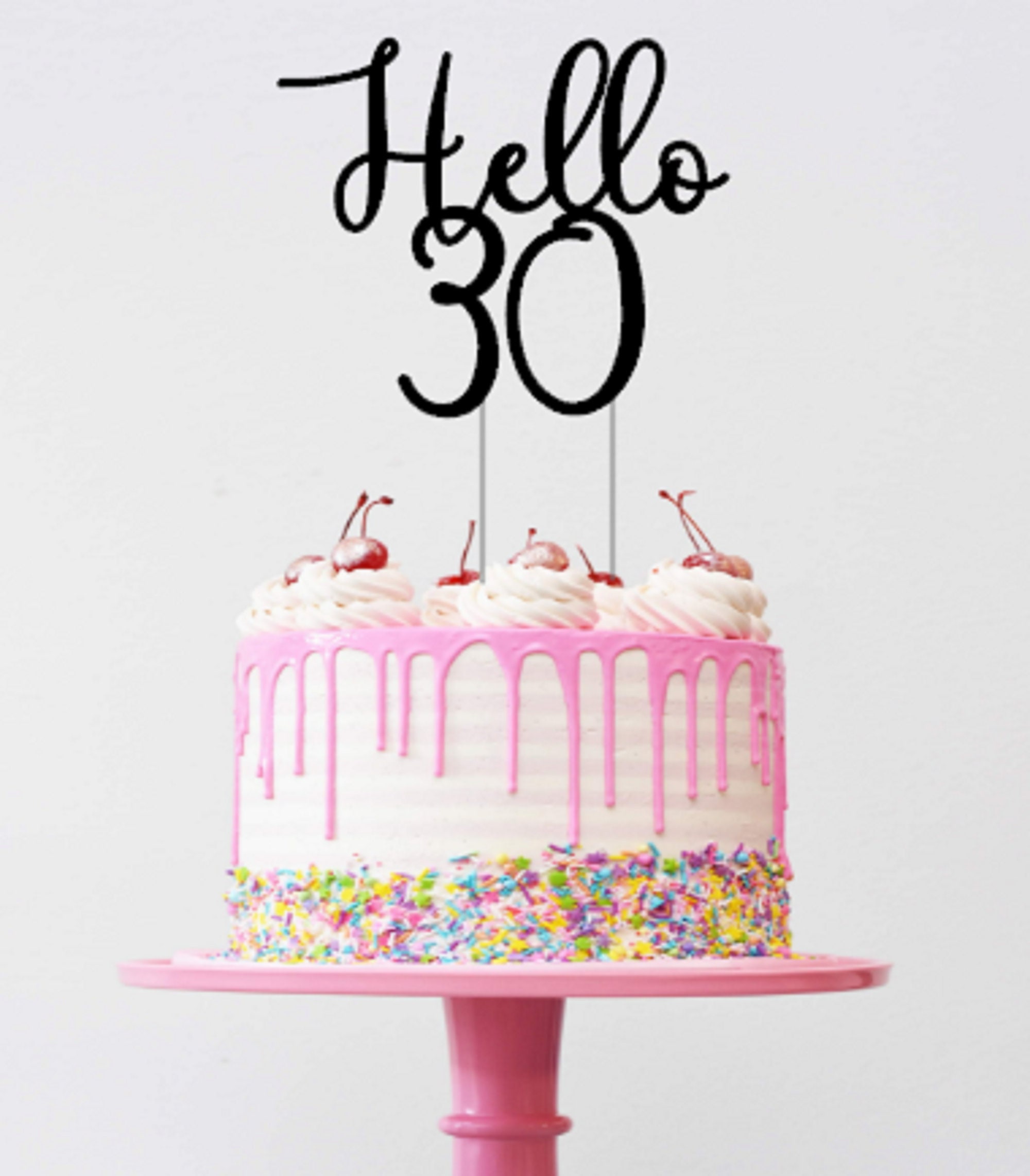 Hello 30 30th Birthday Cake Topper For Her 30 Years Old Etsy