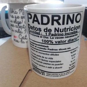 Padrino Coffee Mug, Gift for Padrina, Spanish Godparent gift El Padrino, Padrino gift, Bautizo