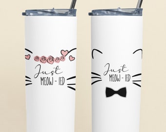 Just married gifts for couple,  Wedding gift for couple personalized Coffee Mug, Gift for Wedding Mug Set Mr and Mrs Meow-ied