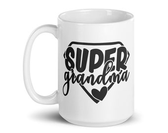 Super Grandma Gift - Taza de café - Regalo de abuelo - Taza para el regalo de la abuela para la abuela - Linda taza de café - Taza personalizada abuela