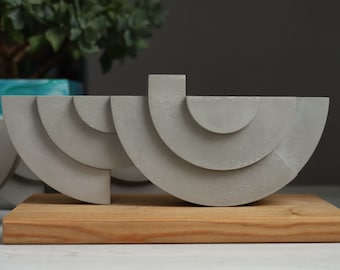 Concrete Hanukkah Menorah | Modern Concrete Candelabra