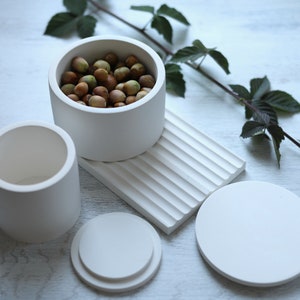 Concrete Container | Candle Jar with Lid | Concrete Jars | Concrete Jewelry Box