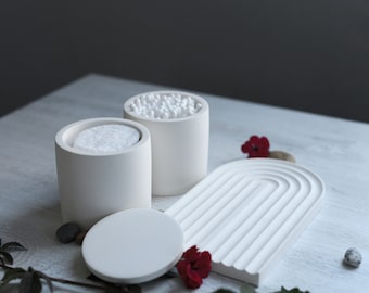 Concrete Jars | Arch tray | Storage Jar | Bathroom Decor Jar