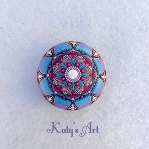Hand Painted Dot Mandala, Stone Painting, Mandala Stones,  Mandala Dot Art, Dot Mandala on Rock, Dot art Painting, Acrylic Dot Painting,Gift