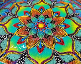 Hand Painted Dot Mandala Art: Colorful Meditation Painting
