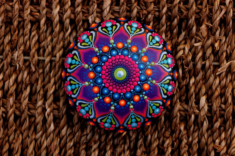 Hand painted mandala on wood from Katy#39;s spring collection Hand painted mandala on wood from Katy#39;s spring collection