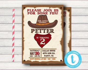 Western Invitation Etsy