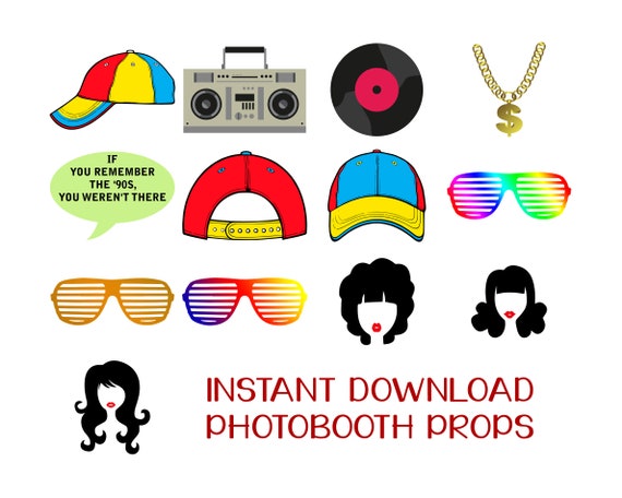 Instant Download 90s Party Props I Love The 90s Props 90s Etsy