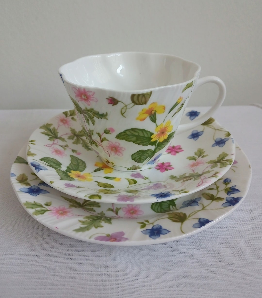 Vintage Queens Fine Bone China 'country Meadow' Floral Pattern Teacup