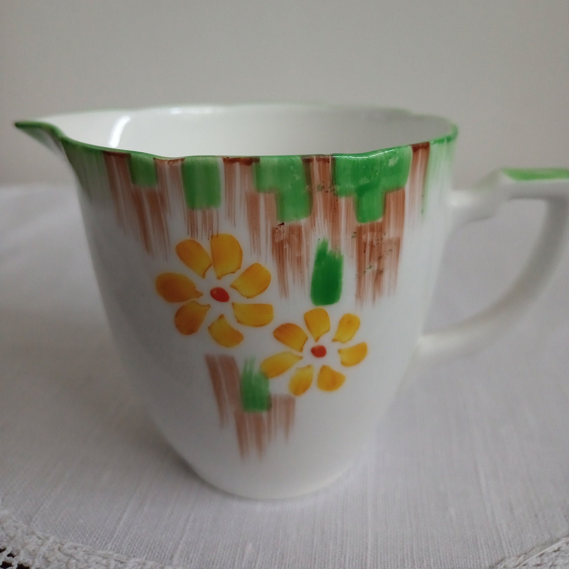 Vintage Melba English Bone China Teacup Saucer Plate Set With Milk Jug