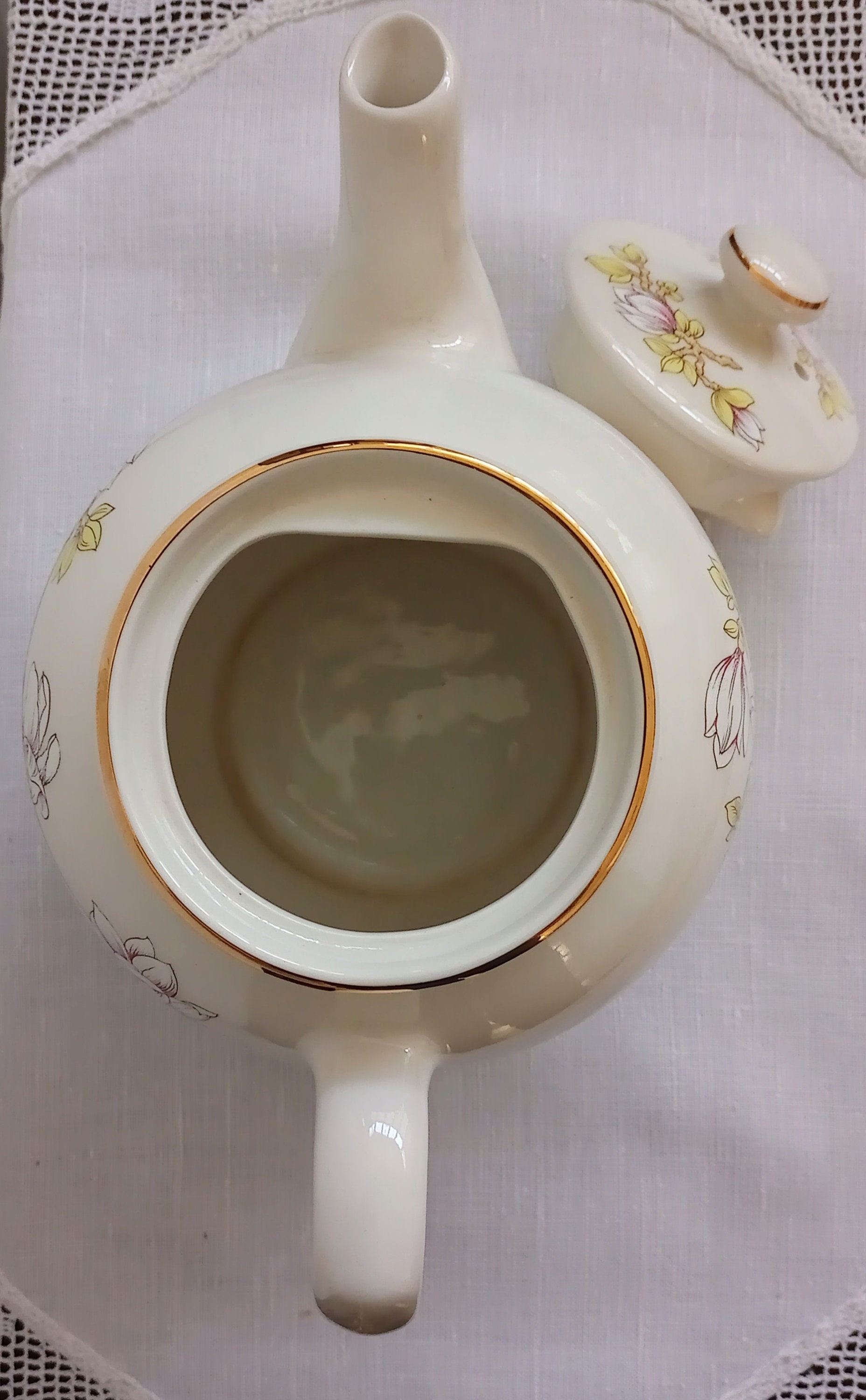 Vintage Sadler English China Teapot With Magnolia Pattern. Etsy