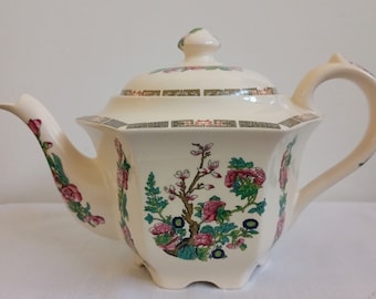Vintage Sadler Indianer Baum Muster sechseckige Form englische Porzellan Teekanne. Sammler Porzellan Nachmittagstee Porzellan Geschenk