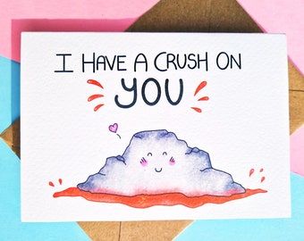 Funny Valentines Card, I Have a Crush on You! First Date Card, Husband Card, Wife Card, Girlfriend Card, Boyfriend Card, Anniversary Card