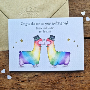 Personalised Gay Wedding Card in Multiple Colours, Customised Mr and Mr Card, Groom and Groom Card, Civil Wedding Card, Wedding Keepsake