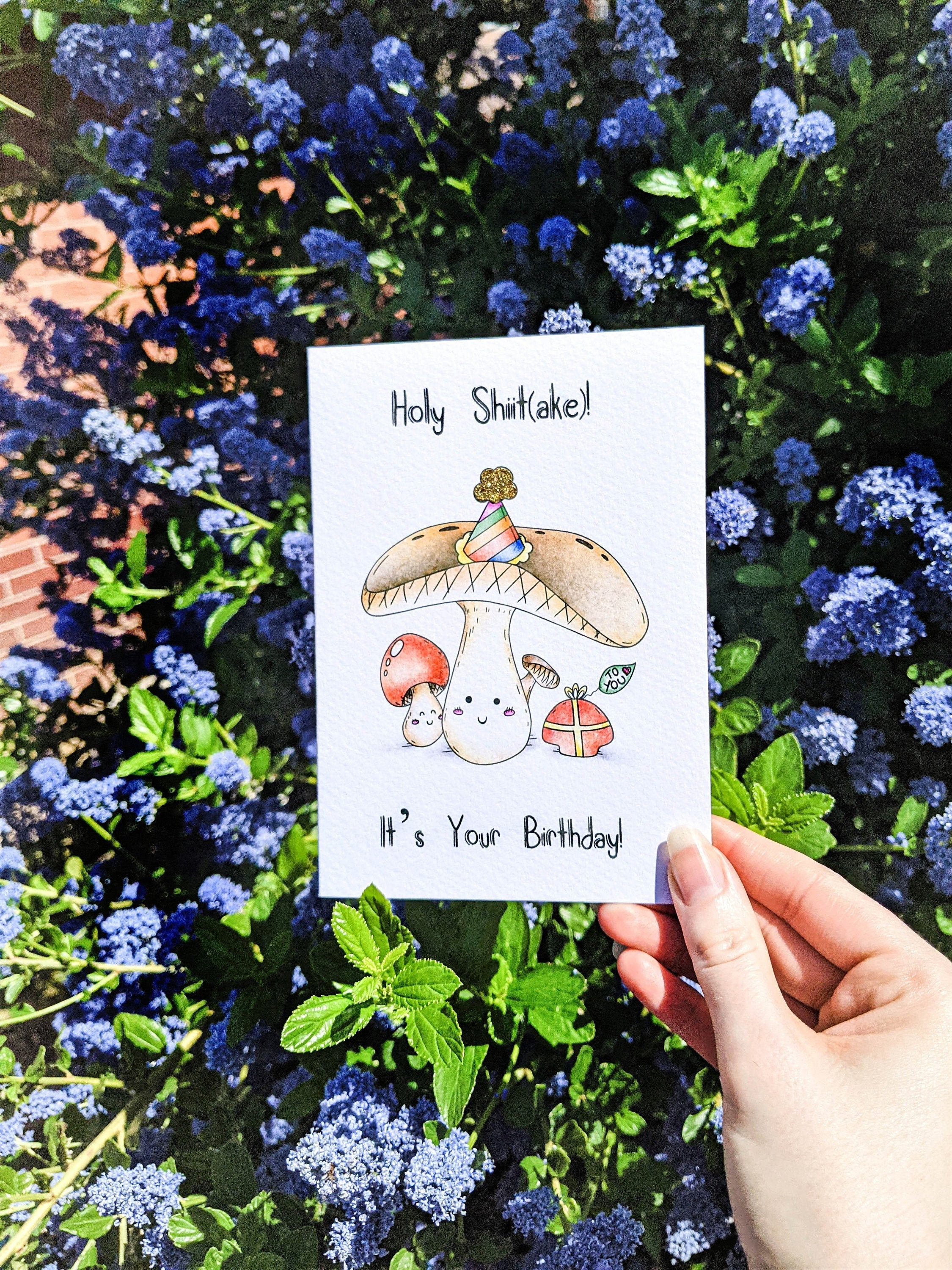Funny Mushroom Birthday Card Holy Shiitake It s Your Etsy
