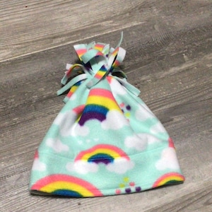 Rainbow Fleece Hat,Kids Stocking Cap,Winter Child Hat,Christmas Gift,Handmade,Ready to Ship,GGShopKids