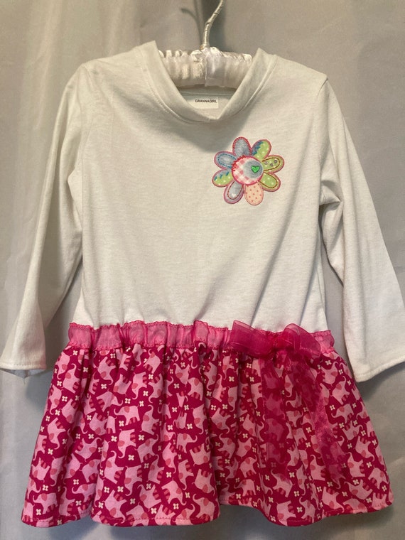 strapless open back dress Pink Elephant Swirly Girl Dress 4 Years / Grace / Girl