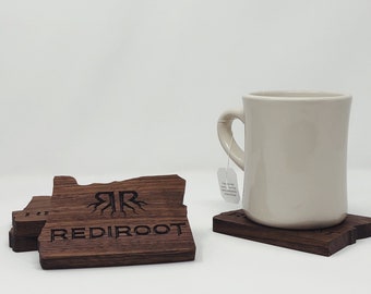 Engraved Custom Logo Branded Hardwood Coasters (set of 4)