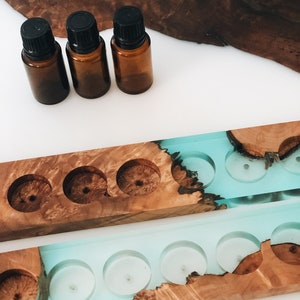 Translucent Turquoise Resin & Maple Burl Essential Oil Holder DoTERRA Young Living Aroma Therapy image 5