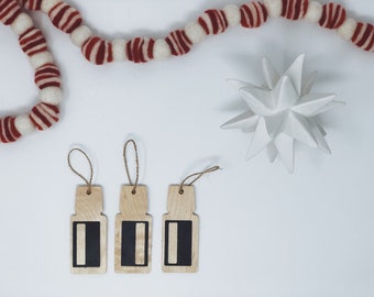 Maple and Metallic Black Resin Essential Oil Bottle Ornaments