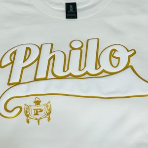Philo Gold/Puff Tshirt (short or long sleeve/Hoodie (NO GREEK LETTERS)