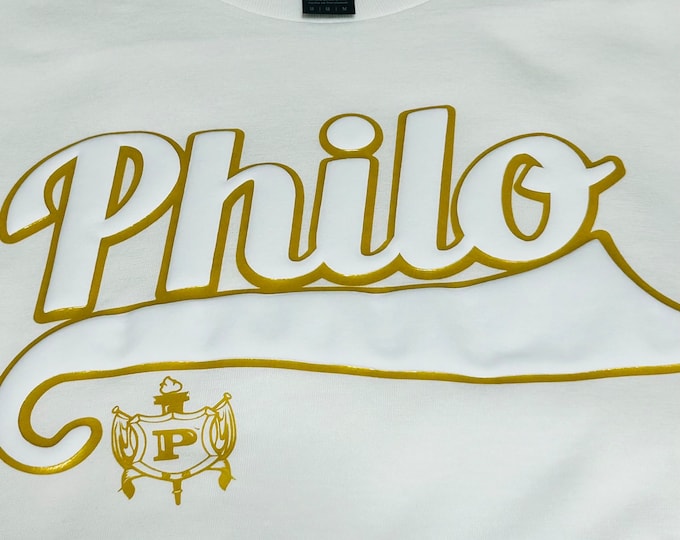 Featured listing image: Philo Gold/Puff Tshirt (short or long sleeve/Hoodie (NO GREEK LETTERS)