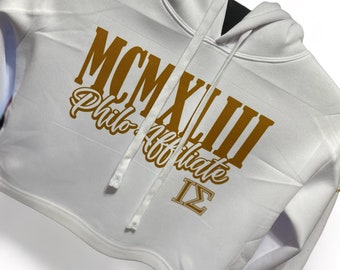 Philo 1943 (Roman) Cropped Hoodie (NO GREEK LETTERS)