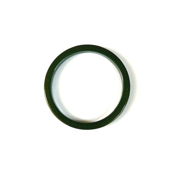 Vintage Bakelite Bangle Thin Width Green Simichro… - image 2