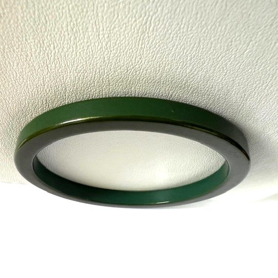 Vintage Bakelite Bangle Thin Width Green Simichro… - image 6