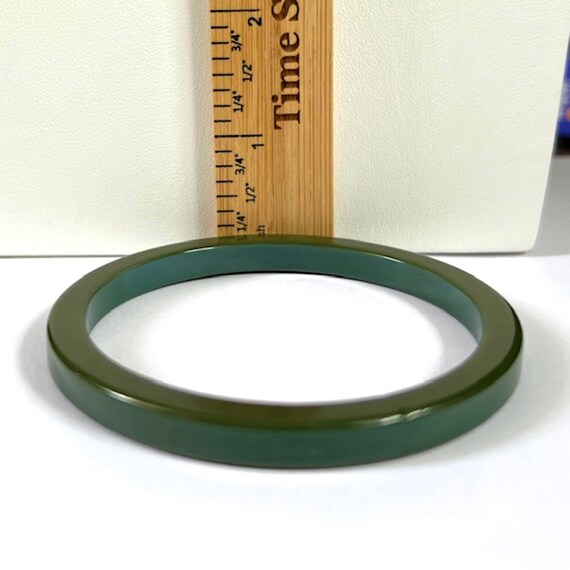 Vintage Bakelite Bangle Thin Width Green Simichro… - image 12
