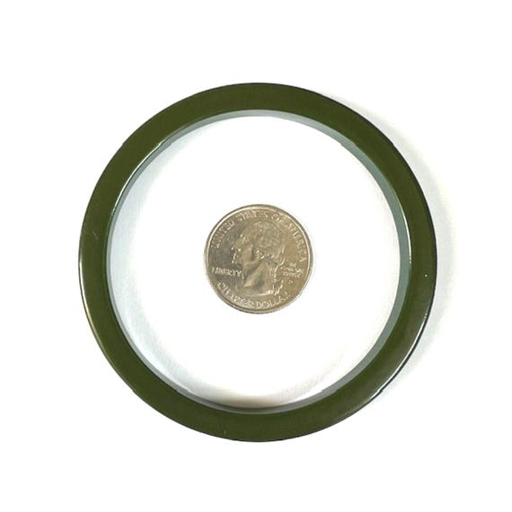 Vintage Bakelite Bangle Thin Width Green Simichro… - image 10