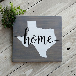 State Wood Sign, moving gift, college going away gift, housewarming gift, Texas state art, wood wall decor image 1