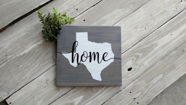 State Wood Sign, moving gift, college going away gift, housewarming gift, Texas state art, wood wall decor image 1