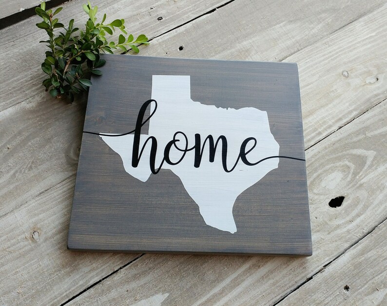 State Wood Sign, moving gift, college going away gift, housewarming gift, Texas state art, wood wall decor image 3