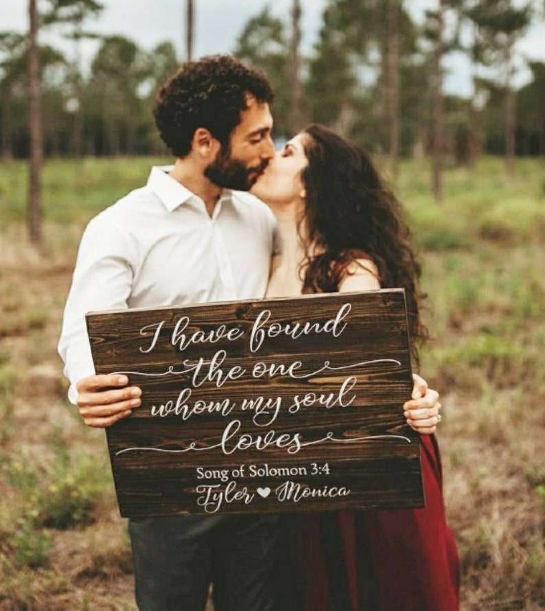 Wedding ceremony sign, Personalized Wood Sign, Wedding Gift, Wedding Decor, I Have Found The One Whom My Soul Loves, Song of Solomon image 2