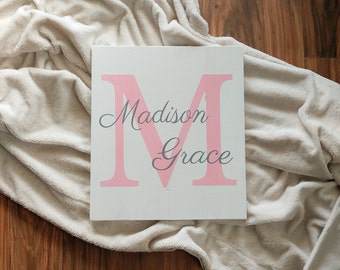 Nursery room name sign, personalized baby shower gift, kids room name sign