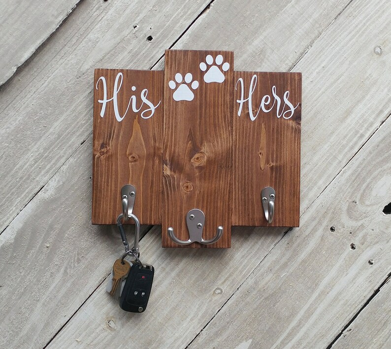 Key and Leash Holder His Hers Dog Key Hanger Key Holder for Etsy