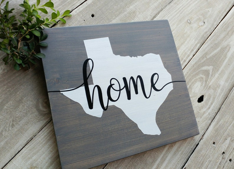 State Wood Sign, moving gift, college going away gift, housewarming gift, Texas state art, wood wall decor image 2