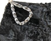 Vintage Astrakhan broadtail lamb muff purse with twisted lucite handle