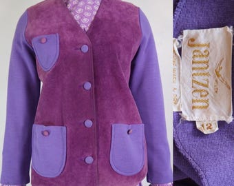Vintage 1960s Jantzen Big J Green Mohair Wool Cardigan