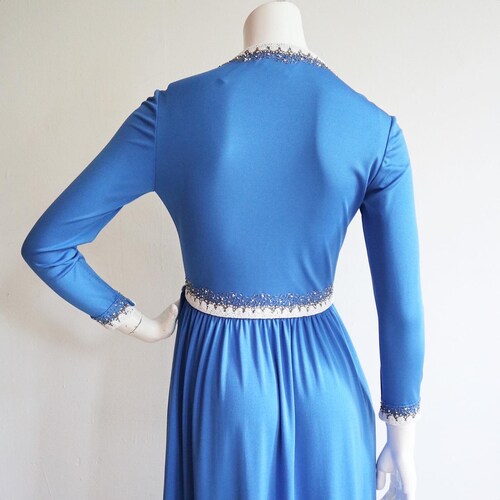 Vintage shops 1970s | S-M | Stunning beaded jersey wrap dress by designer Victoria Royal.