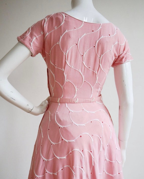 Vintage 1940’s | XS/S | Soft pink cotton/linen Br… - image 8