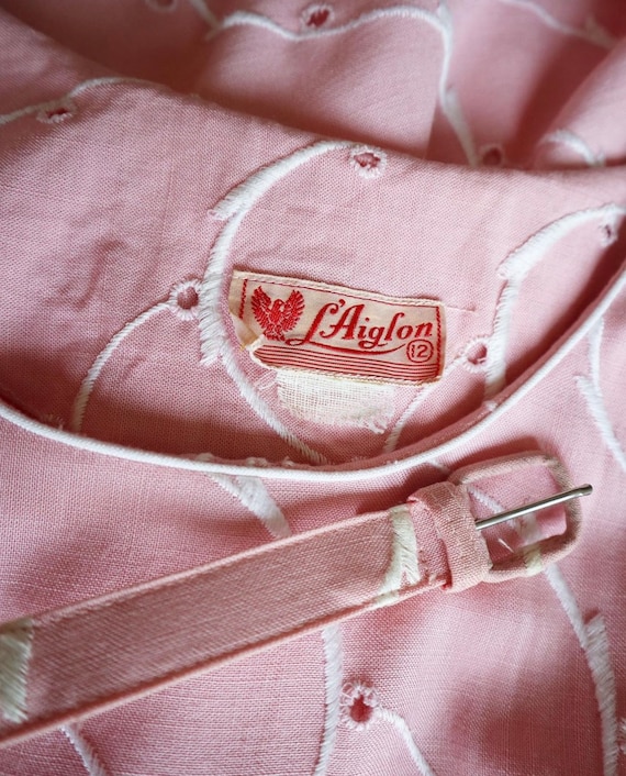 Vintage 1940’s | XS/S | Soft pink cotton/linen Br… - image 10