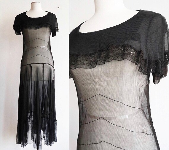 Vintage antique XS late 1920’s/1930’s | sheer silk
