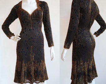 Vintage 1980’s | Small | Deadstock unworn hand beaded dress