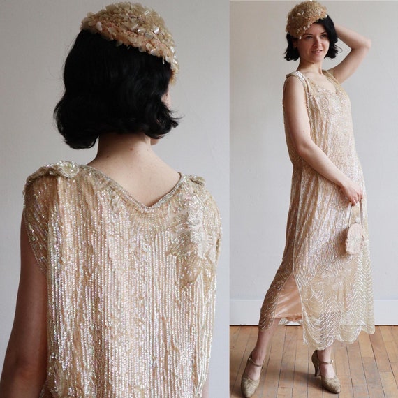 RARE 1920’s | Antique French couture sequinned and