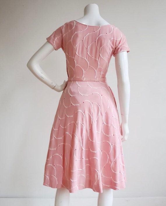 Vintage 1940’s | XS/S | Soft pink cotton/linen Br… - image 9