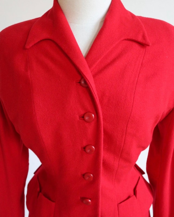 XXS/XS | 1950s Red Wool Skirt main image 0